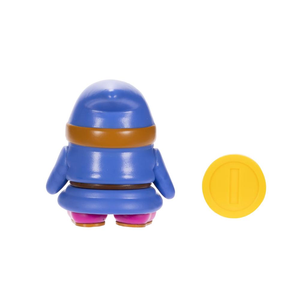Super Mario Action Figure Blue Shy Guy with Coin 4-inch