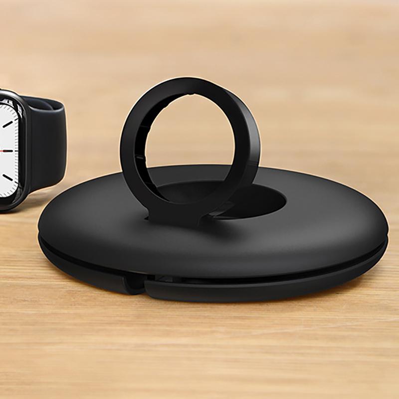 2 In 1 Watch Charging Station Portable Cable Storable Multifunctional Cable Winder for IWatch Black