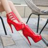 2024 Новые римские туфли на сверхвысоком каблуке 14 см, женские туфли с ажурной платформой, женские сексуальные туфли для ночного клуба на пилоне