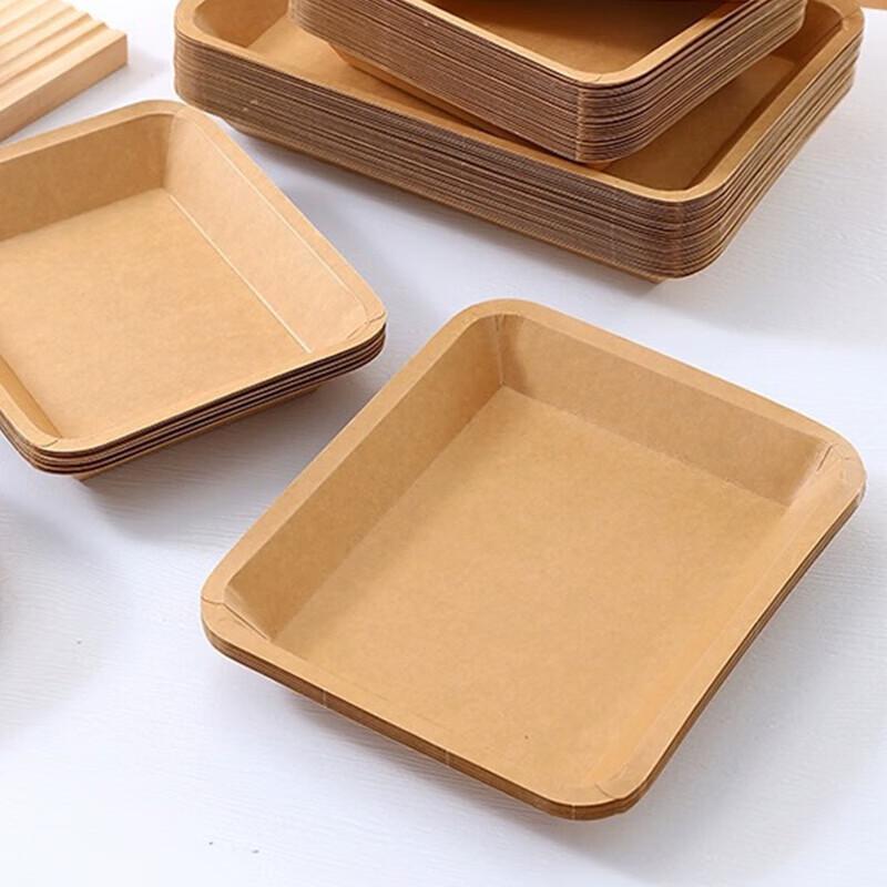 Rectangular Kraft Paper Disposable Snack Trays