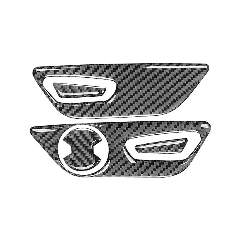 VHOH8 For Ford Mustang GT 2015-2021 Car Accessories Carbon Fiber Interior Car Seat Adjust Button Panel Frame Trim Cover Sticker Decor