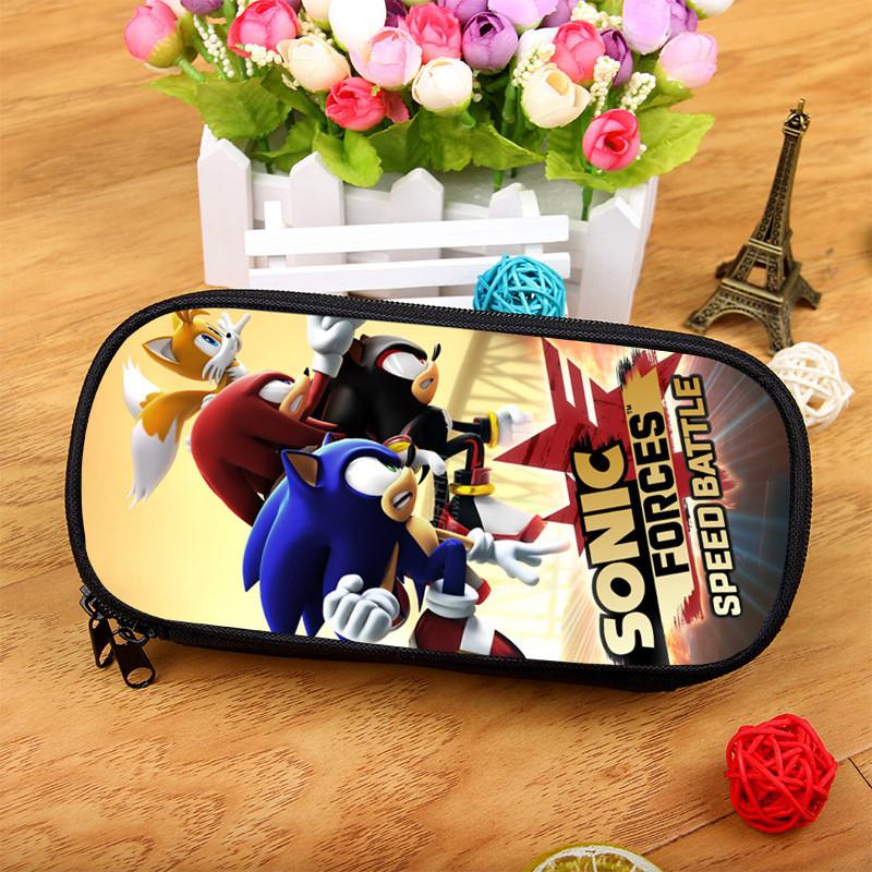 Sonic The Hedgehog Ink Pen Storage Bag With Spacious Design For Stationery And Makeup