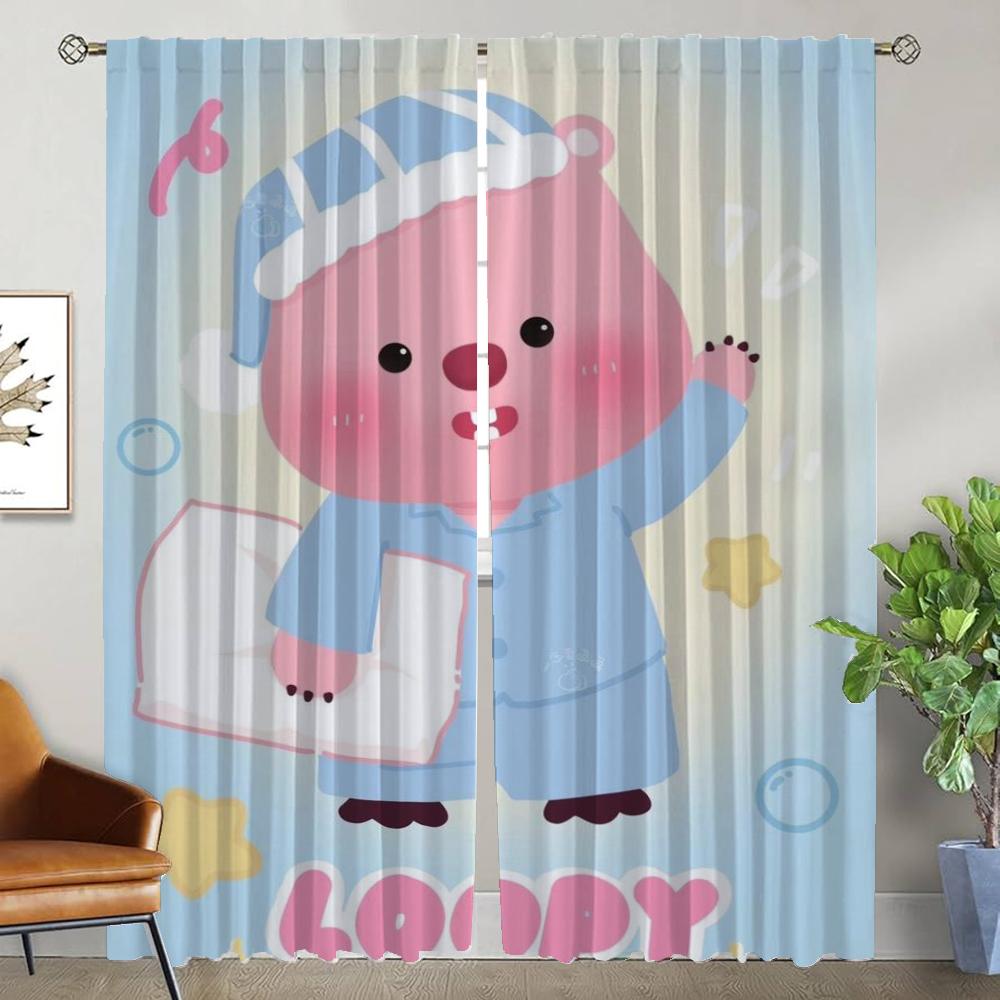 Loopy Partition Home Interior Шторы для гостиной Затемняющие шторы для комнаты 2-панельные абажуры Хэллоуин Украшение кухни