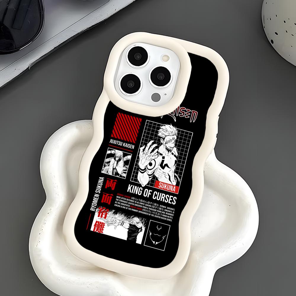 Чехол для мобильного телефона Jujutsu Kaisen Сукуна для iPhone 17 16 15 14 13 12 11 Air Pro Max Plus Волнистый Край ТПУ Цветной Чехол Красивый