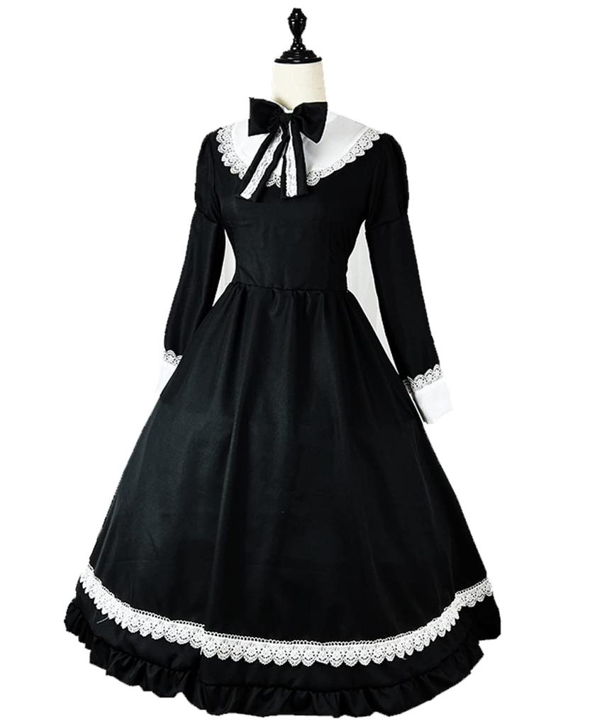 Maid British Maid Short Long Maid Maid Coffee Large Size Long Lace [NOKIJP] Clothes, Cosplay, Style, Lace, Ribbon, Costume, Long, Sleeve, Sleeve,
