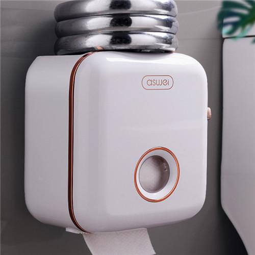Bathroom Tissue Holder Wall Mounted Toilet Paper Box Waterproof Roll Paper Storage Rack Double Layer Organizer Shelf