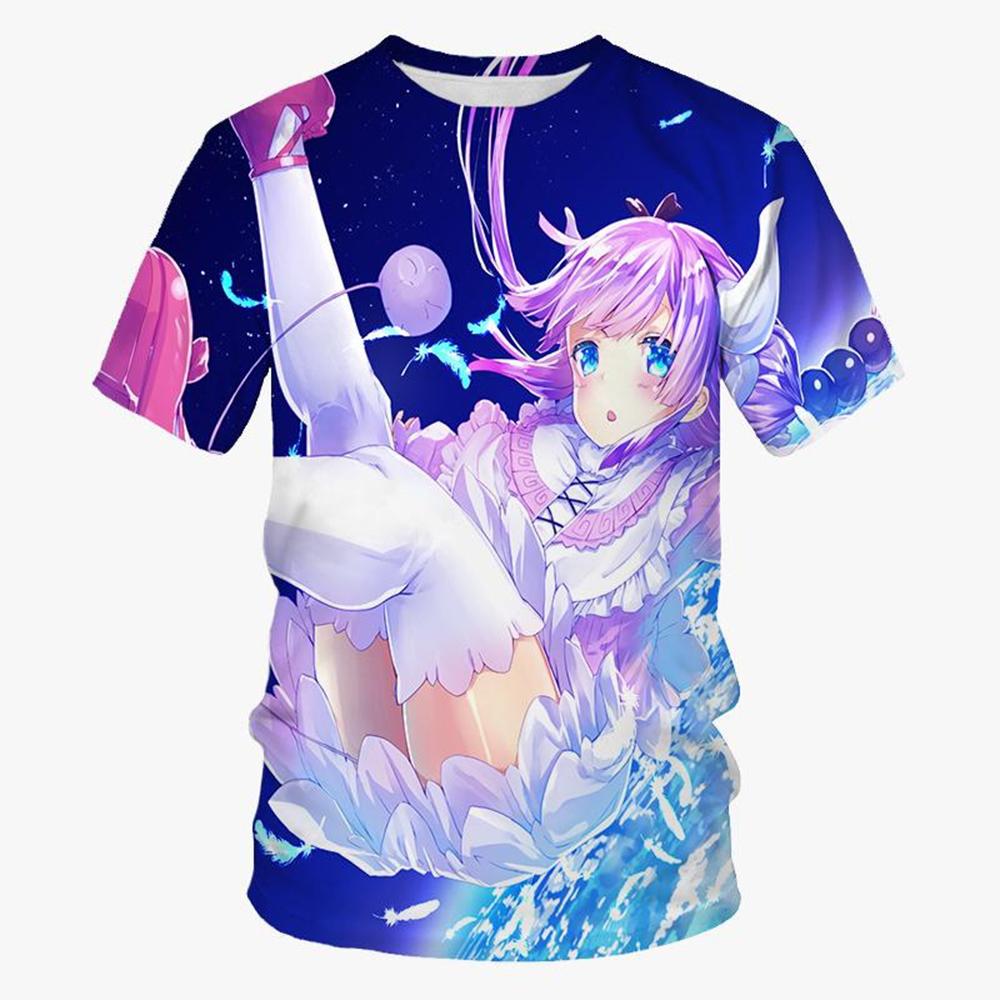 Футболка с принтом аниме «Dragon Maid Kanna Kamui» с 3D-принтом, унисекс, повседневная футболка Harajuku с короткими рукавами, японская манга, детский топ 100-6XL