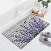 1 шт. Коврики для кухни с фиолетовым цветочным узором, Нескользящие придверные коврики, Поп-дизайн, Коврики для спальни, Коврик для ванной, Ковер для дома, Декор для раковины, прачечной