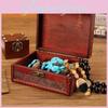 Vintage Wooden Style Box With Lock For Organizing Jewelry Accessories Decoration