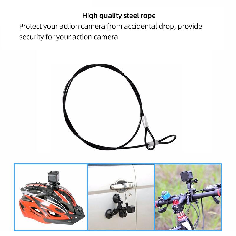 Anti-lost Safety Steel Tether Lanyard For GoPro Hero 13 12 11 10 9 8 Insta360 X4 X2 X3 DJI Osmo Action 5 4 3 Camera Accessories