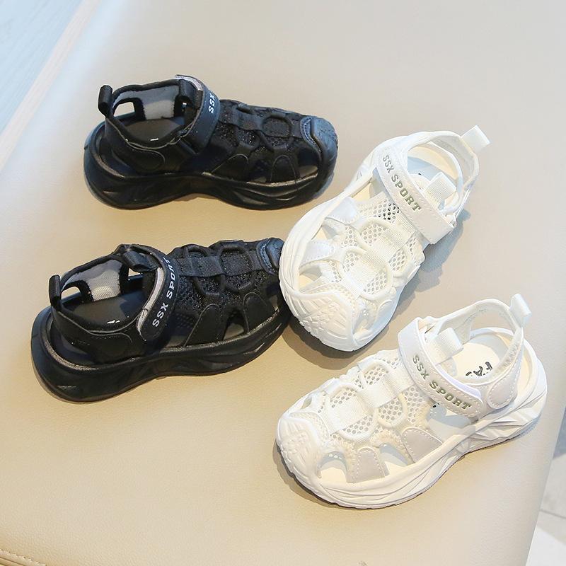 Kids Summer Closed Toe Sports Sandals Breathable Mesh Kick Unisex Children Beach Shoes For Boys And Girls