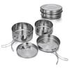 Outdoor Stainless-Steel Camping Cookware Set Hiking Backpacking Cooking Picnic Bowl Pot Set for Hiking, Camping, Picnic