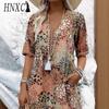 HNXC Женская мода лето весна повседневные платья с коротким рукавом и v-образным вырезом