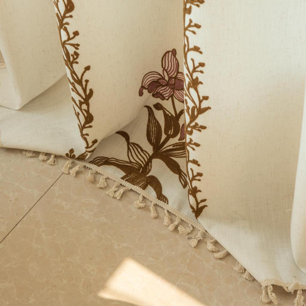 European Classical Floral Blackout Sheer Curtains for Balcony, Living Room, Bedroom, Bay Window