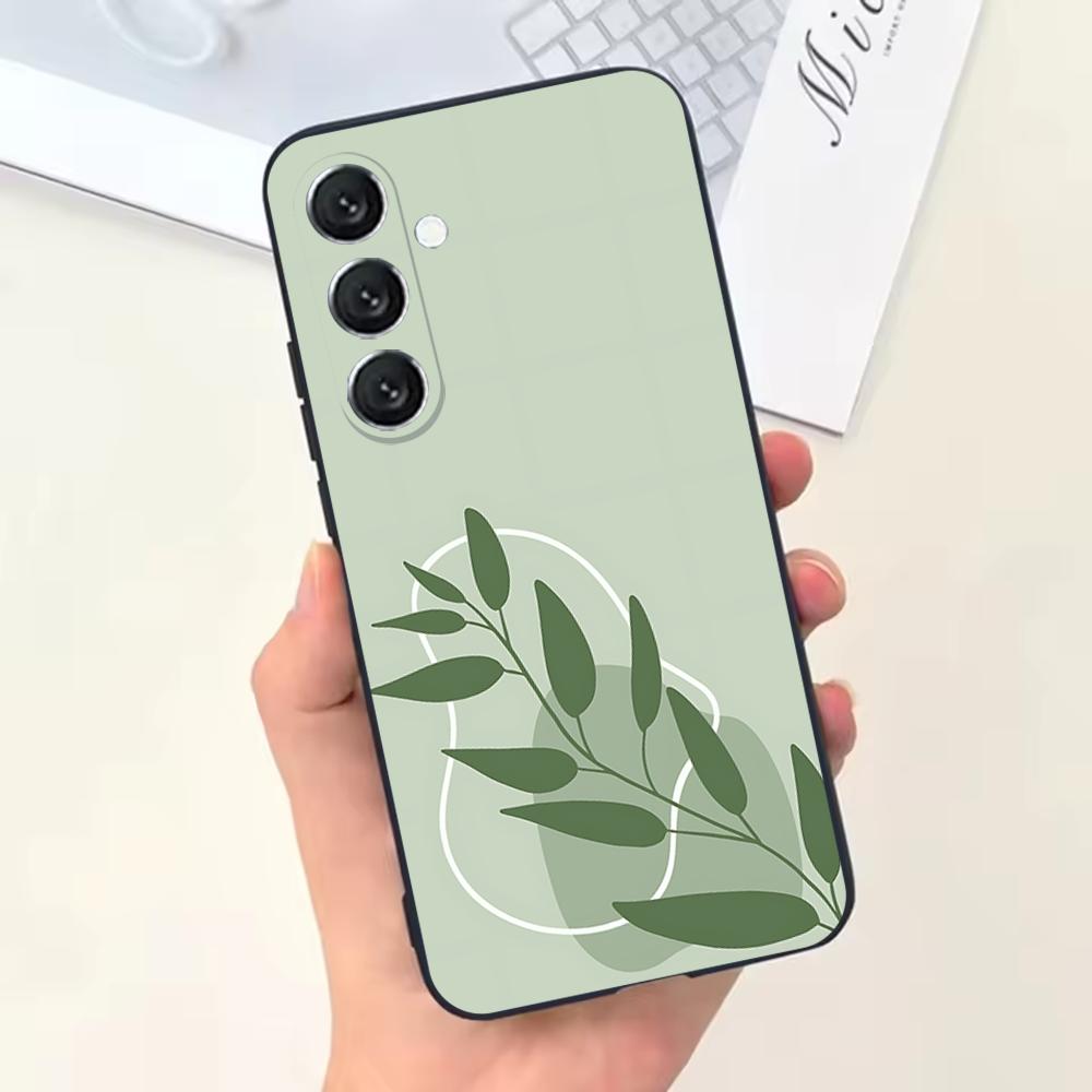 Эстетичный чехол для телефона шалфейно-зеленого цвета для Samsung Galaxy A13,A21s,A22,A31,A32,A52,A53,A71,A80, Мягкий черный корпус