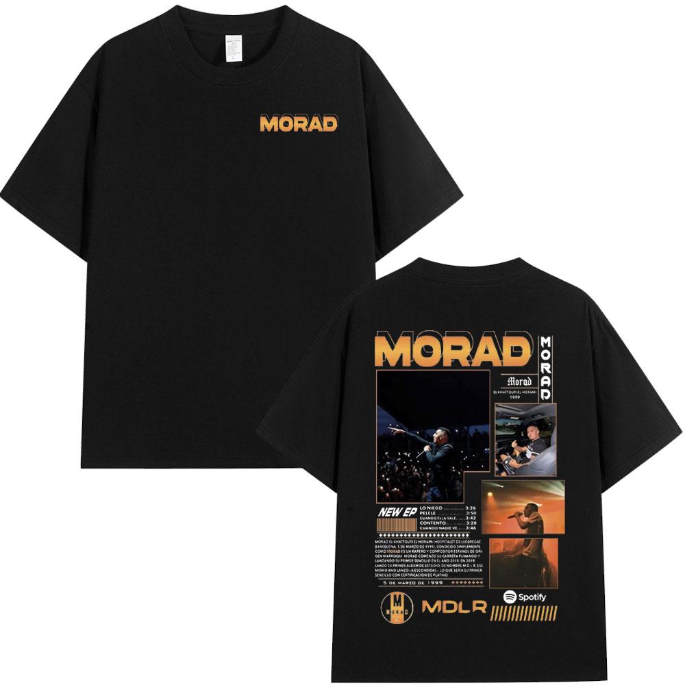 Футболка с графикой альбома рэпера Morad MDLR, унисекс, женская мода, хип-хоп, винтажная футболка, хлопок, оверсайз, с коротким рукавом, топы