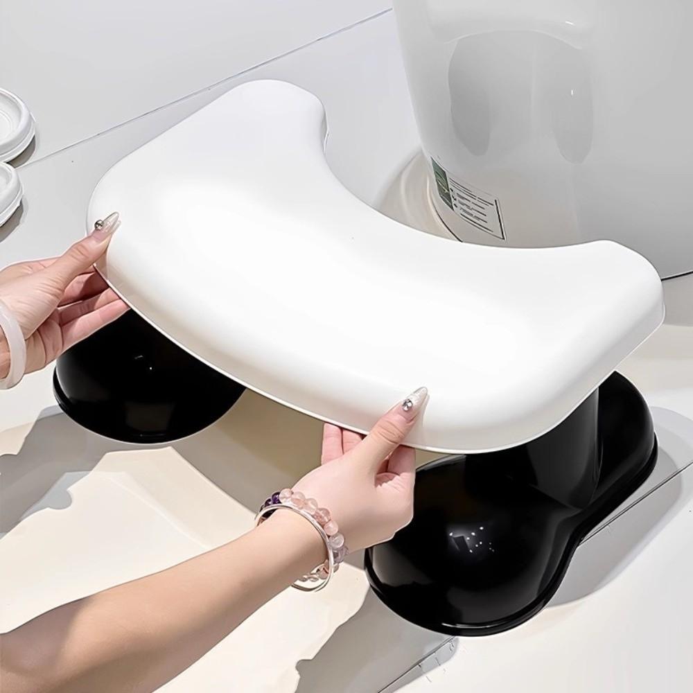 Plastic Toilet Stool Sturdy Poop Stool Comfortable Anti-Slip Seat Stool for Adults