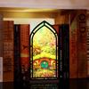 Multicolor Candle Holder Gothic Arch Design Light-transmitting Table Setting Book Nook  Living Room