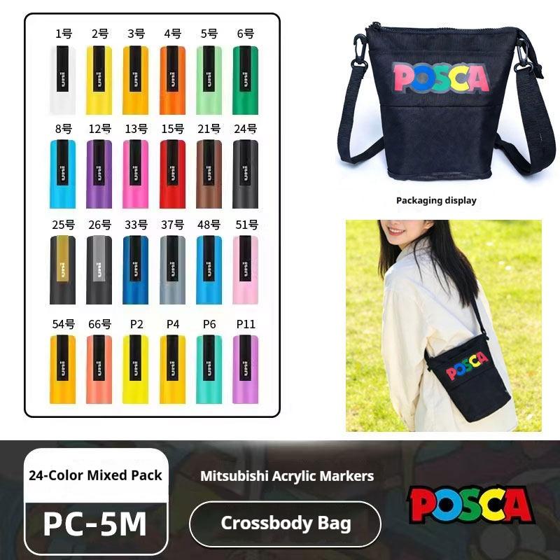 Японский набор акриловых маркеров POSCA, 32 ярких цвета, 1M/3M/5M, быстросохнущие и не размазываются, идеально подходит для профессиональных художников, студентов и любителей рукоделия.