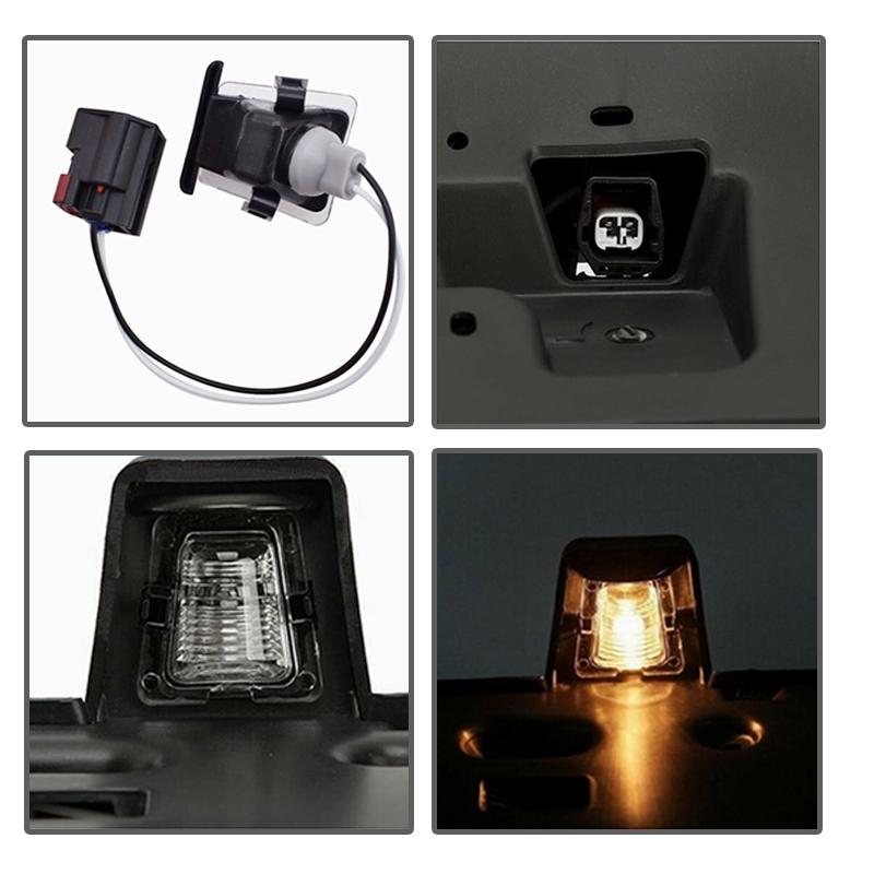 Rear License Plate Holder Bracket with Light for Jeep Wrangler JK JKU Black Car Tag Mounting Frame Exterior Accessories Replacement