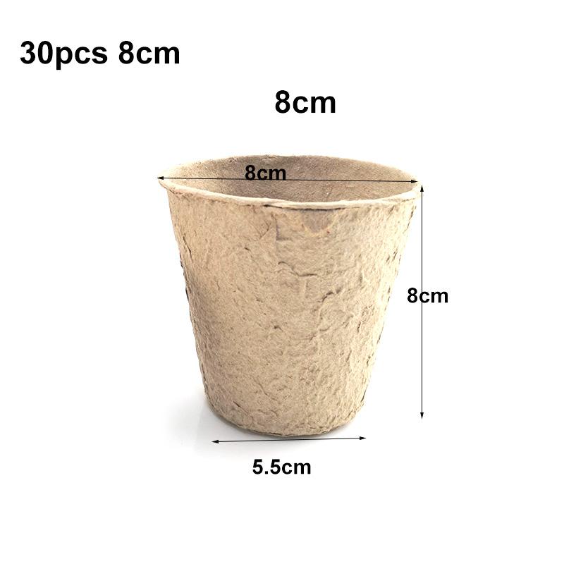30pcs Paper Grow Pot Nursery Cup Growing Pot Box Tray Veg Planter Plant Starter Flower Herb Biodegradable Eco-Friendly