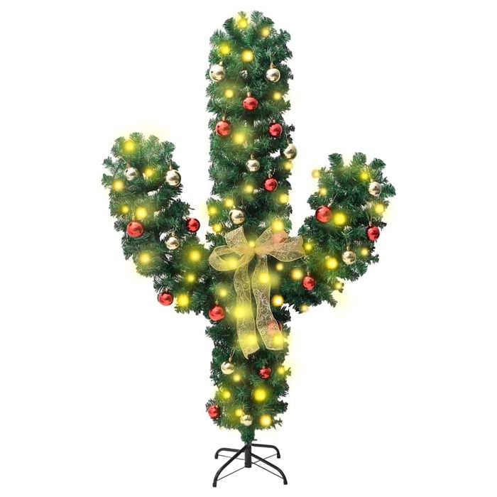 VidaXL Christmas Cactus with Stand and LED Green 180 Cm PVC 344656