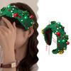 Европейская и американская рождественская повязка на голову с жемчужными цветами - Красный и зеленый трендовый аксессуар для женщин