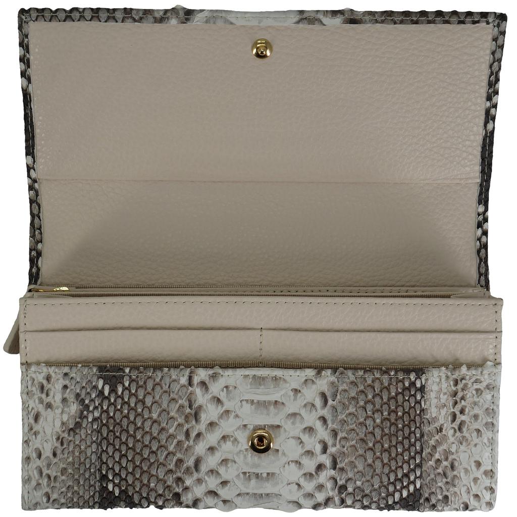 Натуральный, подлинный кошелек-лонг из змеиной кожи для мужчин и женщин, изготовленный из цельного куска натуральной кожи. Особенности включают складной дизайн, клапан