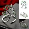 Unisex Ring Opening Adjustable Copper Green Branches Leaves Ring Jewelry Accessories