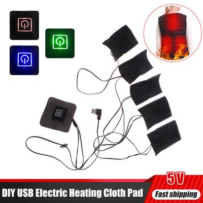 Нагревательная панель из углеродного волокна USB Зимние греющие панели для одежды для холодной погоды Грелка для одежды для жилета куртки