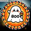 BOO Halloween Wooden Sign with Adorable Ghost Pattern - Charming Figurine Ornaments - Ideal for Front Door, Wall, Room Decor