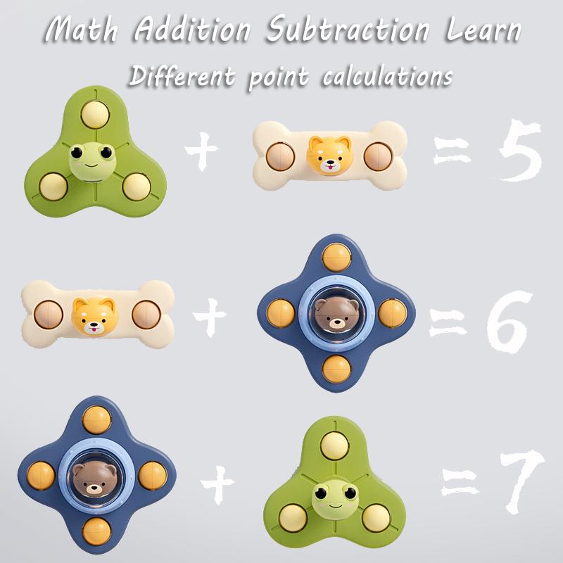 Baby Montessoris Spin Cup Top Bath Toys Bathing Sucker Spinner Suction Sensory Toy Rotating Rattles Early Educational Fidget Toy