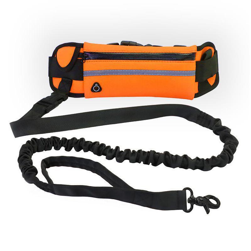 Outdoor Sport Pet Waist Bag Traction Rope Reflective Anti Explosion Pet Traction Rope Stretchable Elastic Belt For Dog Leash