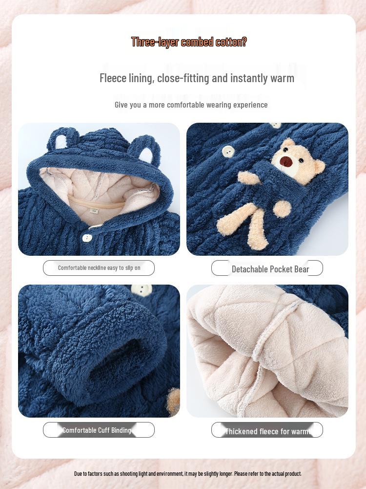 Зимний детский стеганый фланелевый пижамный комплект с флисовой подкладкой для мальчиков, девочек и малышей, семейный matching set