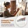 12PCS Pearl White Handles Art Paint Brush Set Tongue Tip & Angle Tip Firm Fastening Nylon Fiber Brushes Soft Nylon Fiber