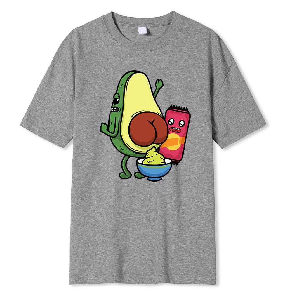Manufacturing Avocado Jam With Avocado Printed T-Shirts Men Breathable Tees Summer Cotton Tshirt Hip Hop Loose Oversized T-Shirt