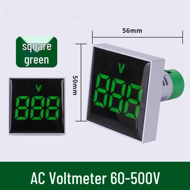 22mm Dual Display LED Voltage Current Frequency Meter - Round/Square