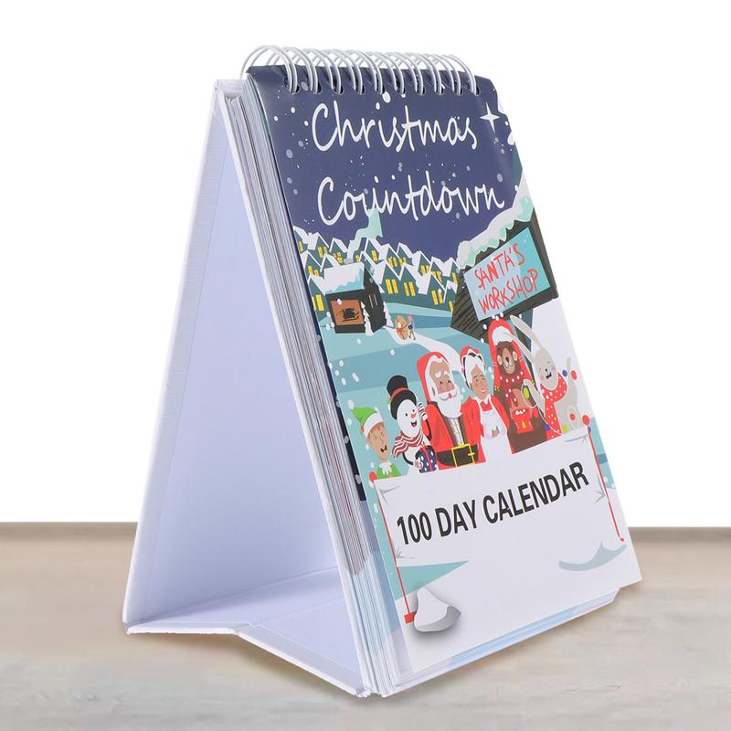 100-дневный рождественский календарь обратного отсчета. Прочный и высококачественный праздничный настольный календарь обратного отсчета. Отрывной календарь обратного отсчета.