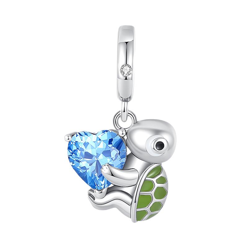 Green Color Charms Fit Bracelets 925 Silver Avocado Clover Bead Cactus Chameleon Zircon DIY Jewelry Charm