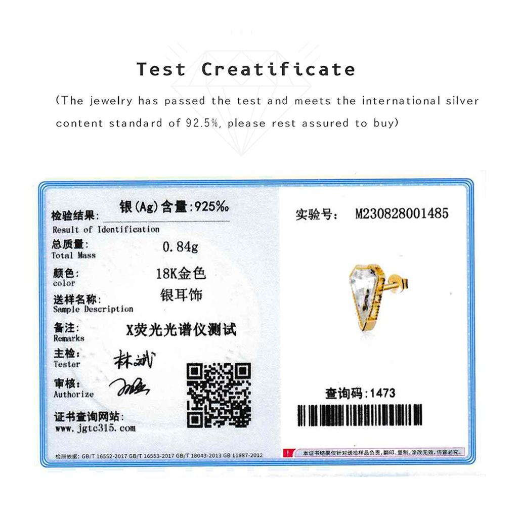 ANDYWEN 925 Sterling Silver Gold Single Triangle Spike Zircon CZ Stud Earring 2023 Women Wedding Jewelry Fine Jewels