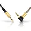 Professional 90 Degree Nylon Braid Car Speaker Male to Male 3.5mm Audio Cable Aux Cord Right Angle