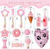 14 Pack Puppy Teething Toys, Chew Toys for Small Dogs Puppy Toys Pink Dog Stuff with Soft Rubber Balls and Colorful Ropes for Small Breed Interactive