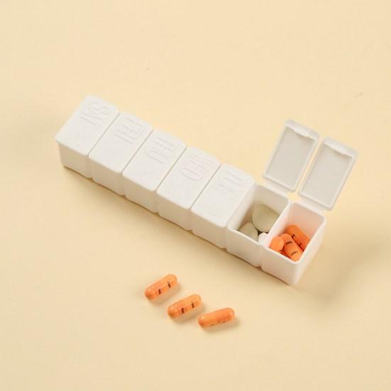 Чехол для таблеток, портативный для офиса, пластиковый, 7 сеток, прямоугольный чехол для планшетов, разделитель, практичный, влагостойкий, можно использовать повторно