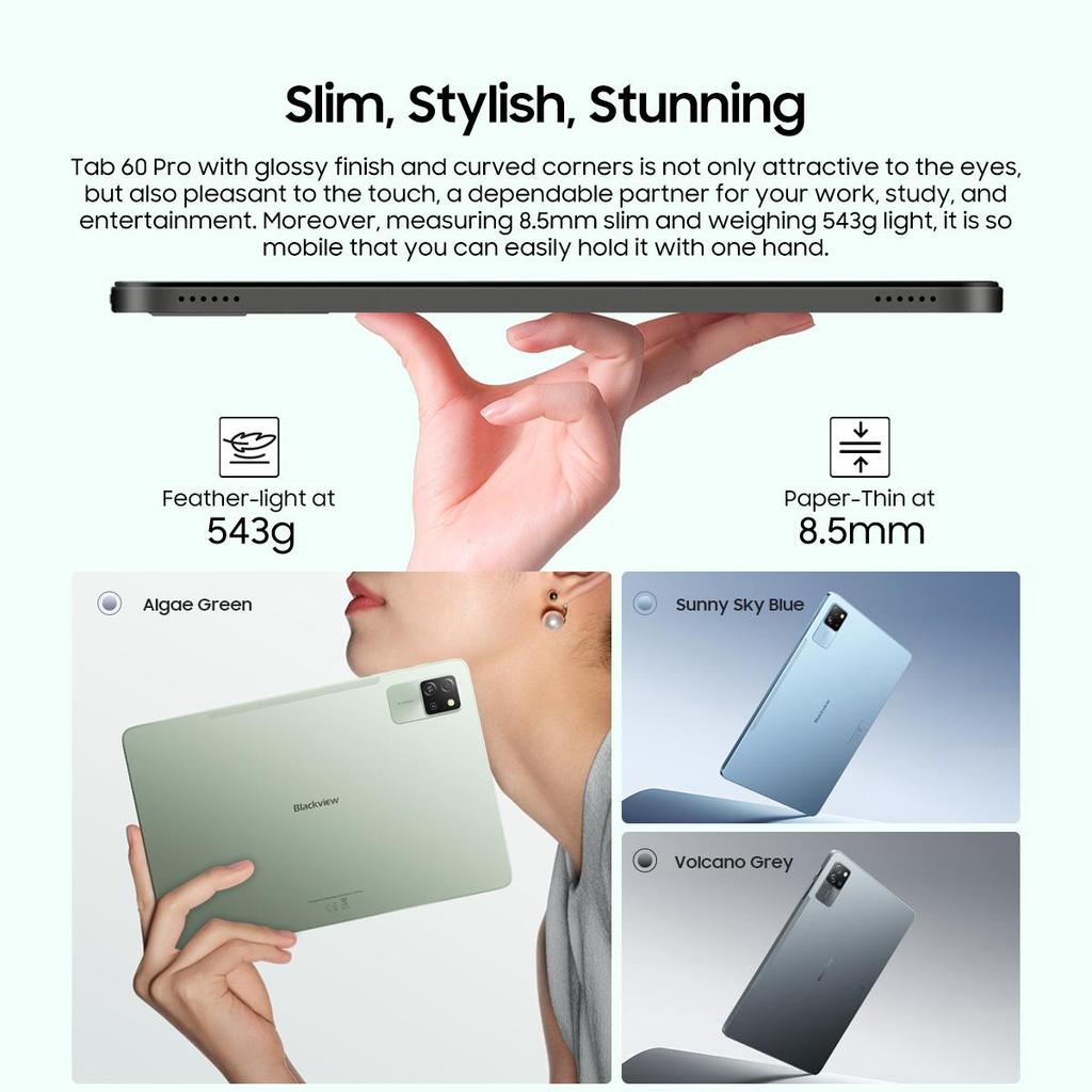 Blackview Планшет Tab 60 Pro SET 10,1 дюйма RAM 24 ГБ ROM 128 ГБ Android 14 WiFi 6 Widevine L1 4G