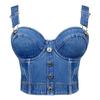 Stylish Denim Strapless Tube Top Camisole - New Slim Fit Design