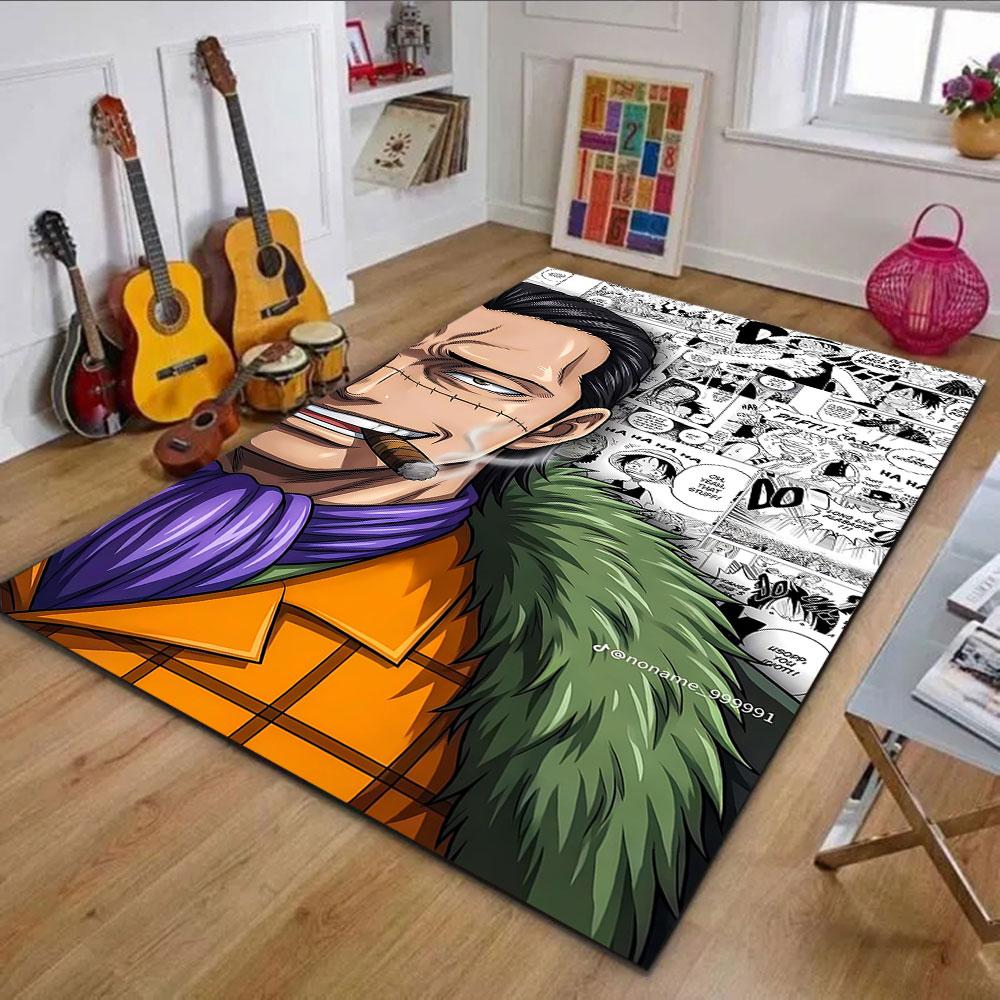 "Bold Anime Character with Comic Background" Patterned carpet, non slip mat suitable for living room and bedroom sofas