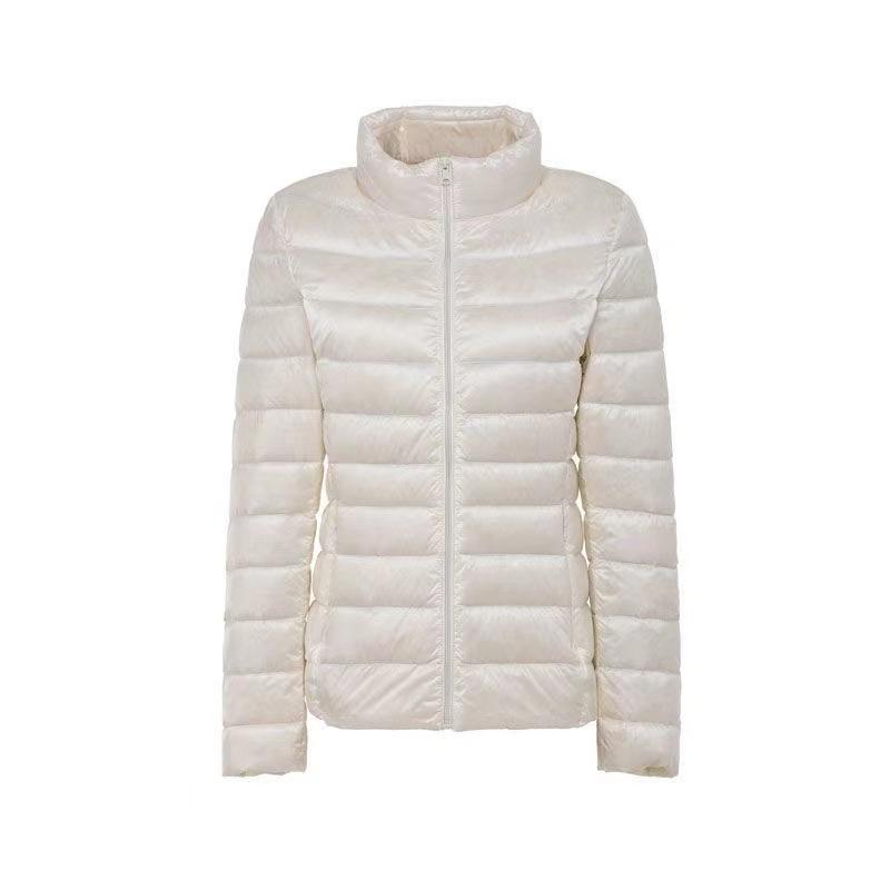 Winter Women's Casual Solid Color Thin Waterproof Down Jacket White Duck Down Hooded Down Jacket