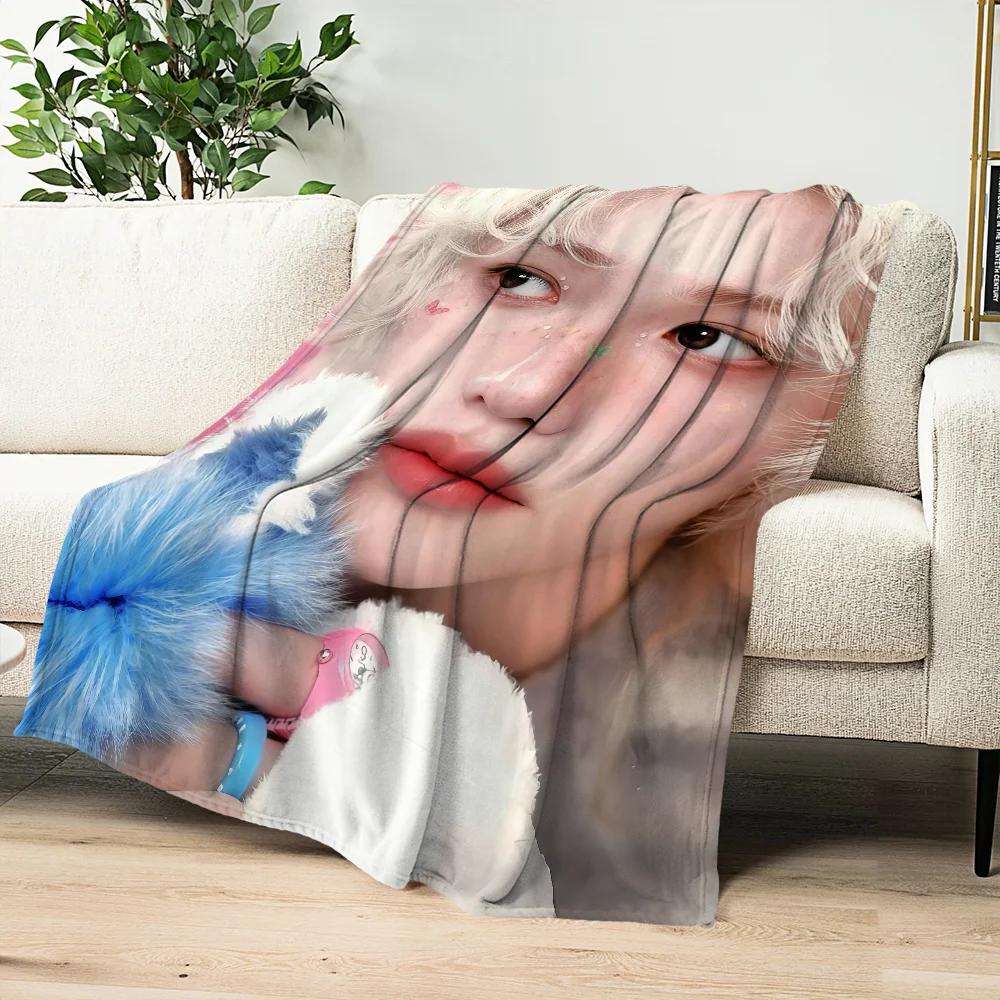 Warm Plush Throw Blanket for Living Room Bedroom Travel Perfect KPOP Gift for Fans of FFelix Singer