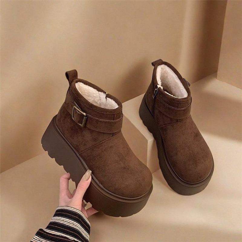 Женские высокие снегоступы, с толстой подкладкой и усиленные, Короткие ботинки, Хлопковая обувь нового стиля