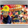 Boys Birthday Baby Shower Backdrop Cartoon Fireman Sam Design Indoor Wall Decor Kids Studio Portrait Photography Gift Supplies